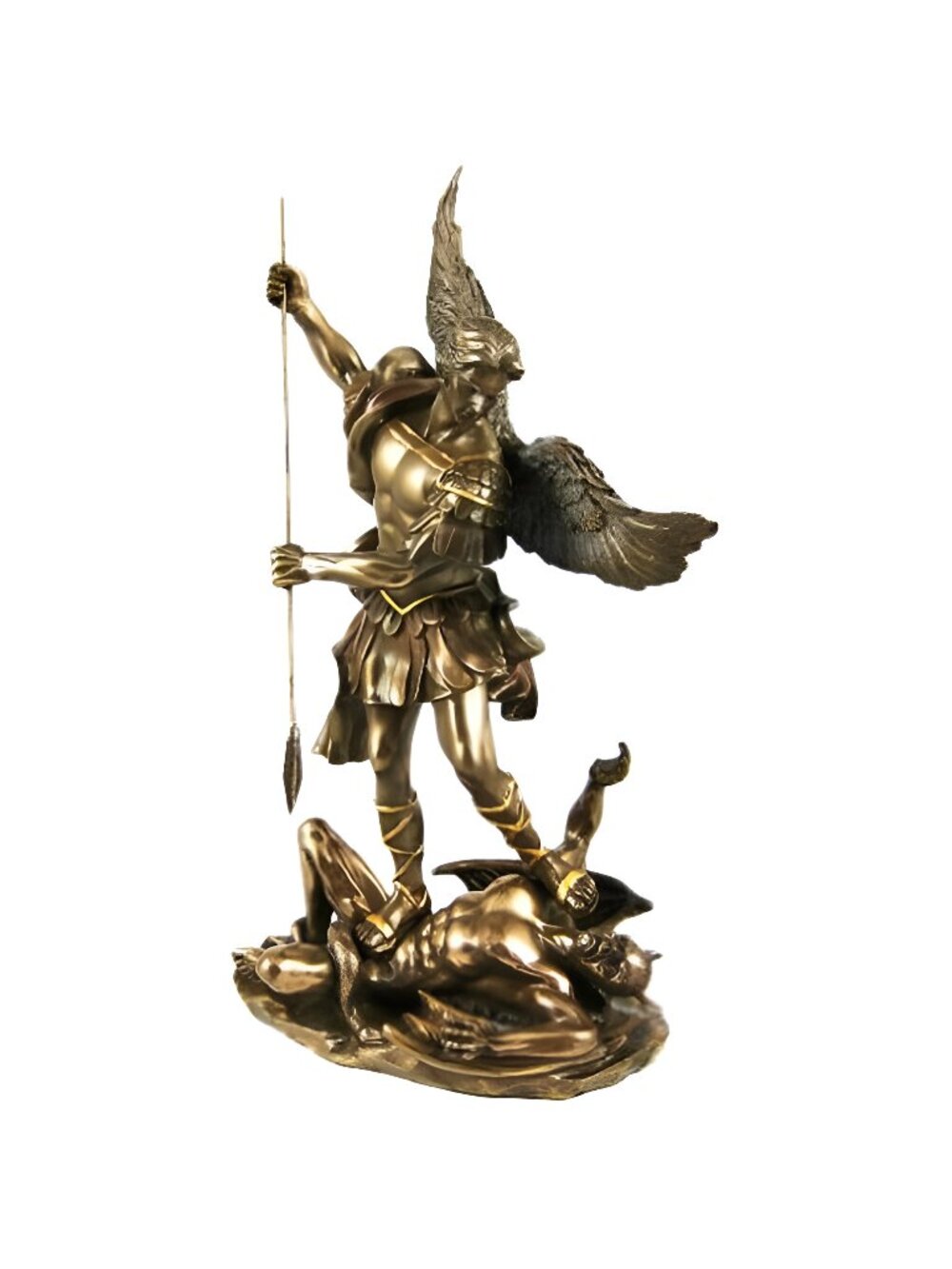 St. Michael Statue Cold Cast Bronze 10 Inch